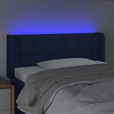 vidaXL Κεφαλάρι Κρεβατιού LED Μπλε 103x16x78/88 εκ. Υφασμάτινο