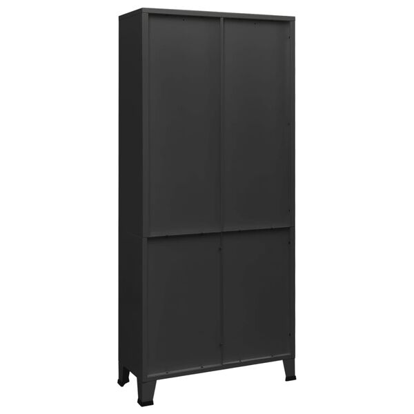 vidaXL Βιομηχανική Βιβλιοθήκη Ανθρακί 80 x 32 x 180 εκ. Ατσάλινη