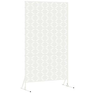 vidaXL Οθόνη Ιδιωτικότητας Λευκό Ατσάλι