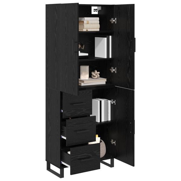 vidaXL Highboard &mu;&epsilon; &sigma;&upsilon;&rho;&tau;ά&rho;&iota; 2 pcs &Mu;&alpha;ύ&rho;&eta; &Omicron;&xi;&upsilon;ά 69,5 x 34 x 180 &epsilon;&kappa;.