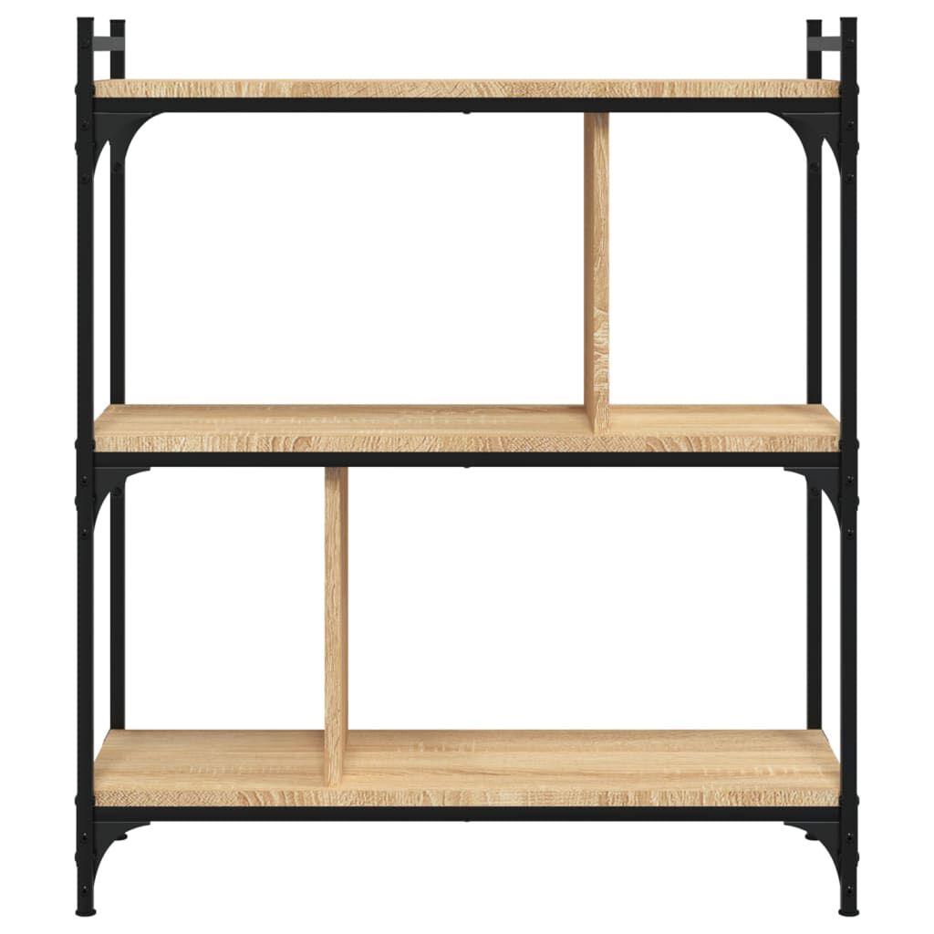 vidaXL Βιβλιοθήκη 3 Επιπέδων Sonoma Δρυς 76 x 32 x 88 εκ. Επεξ. Ξύλο