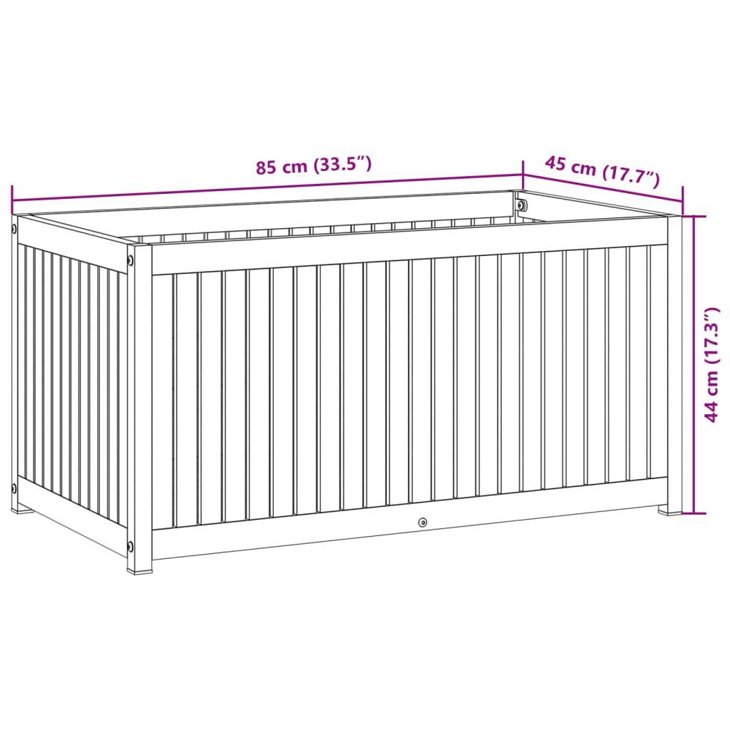 vidaXL Ζαρντινιέρα Κήπου 85x45x44 εκ. Μασίφ Ξύλο Ακακίας/Ατσάλι