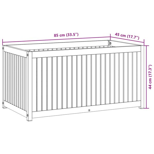 vidaXL Ζαρντινιέρα Κήπου 85x45x44 εκ. Μασίφ Ξύλο Ακακίας/Ατσάλι