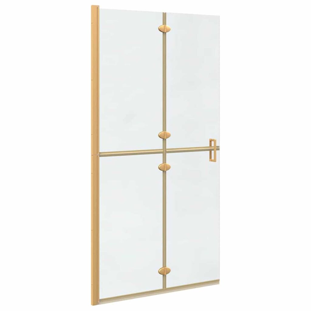 vidaXL Τοίχος ντους Walk-in Άλλο Χρυσό και διαφανές 100 x 190 cm