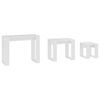 vidaXL Τραπεζάκια 3 τεμ. από Λευκό Μηχανικά Προκατασκευασμένο Ξύλο