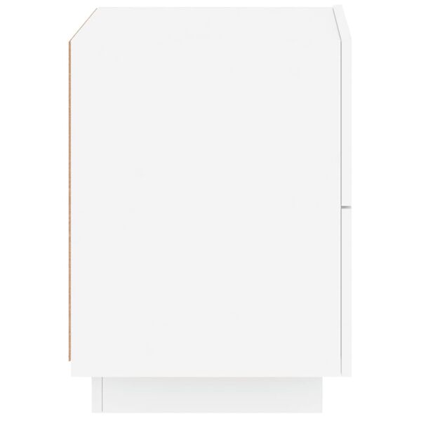 vidaXL Κομοδίνα με Φώτα LED 2 τεμ. Λευκά από Επεξεργασμένο Ξύλο