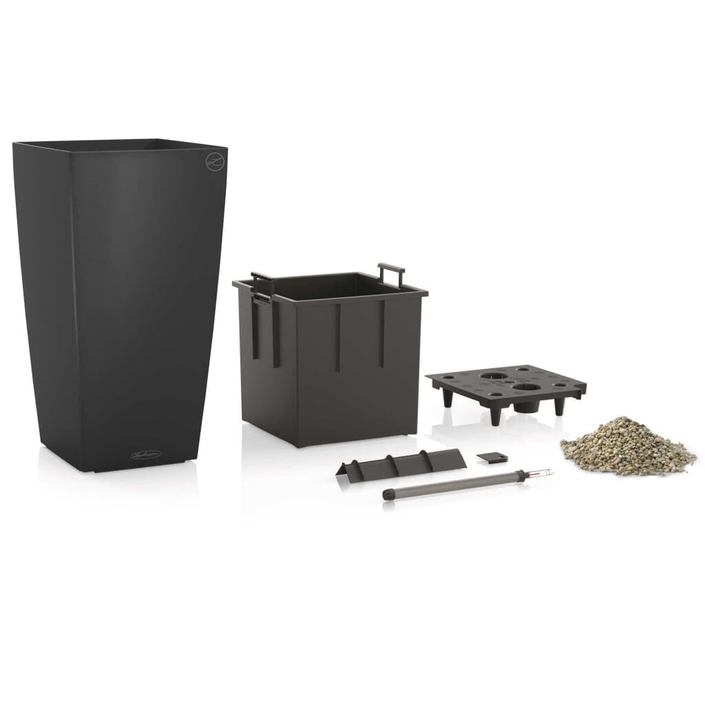 LECHUZA Γλάστρα Cubico Color 40 ALL-IN-ONE Σκούρο Γκρι 13158