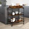 vidaXL Τρόλεϊ Κουζίνας Καπνιστή Δρυς 81,5x41x92,5εκ Επεξεργασμένο Ξύλο