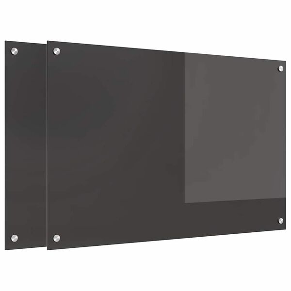 vidaXL Πίσω Πάνελ Κουζίνας 2 pcs Σκούρο Γκρι 90 x 60 cm