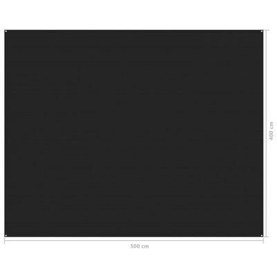 vidaXL Χαλί Σκηνής Μαύρο 400 x 500 εκ.
