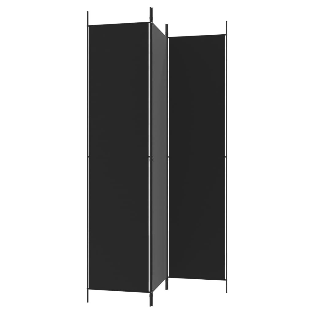 vidaXL Διαχωριστικό Δωματίου με 3 Πάνελ Μαύρο 150x220 εκ. από Ύφασμα