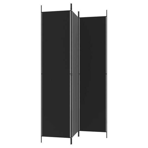 vidaXL Διαχωριστικό Δωματίου με 3 Πάνελ Μαύρο 150x220 εκ. από Ύφασμα