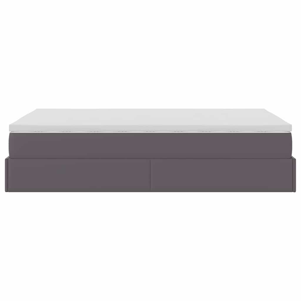 vidaXL Οθωμανικό κρεβάτι με στρώμα Γκρι 120x200cm Faux Leather