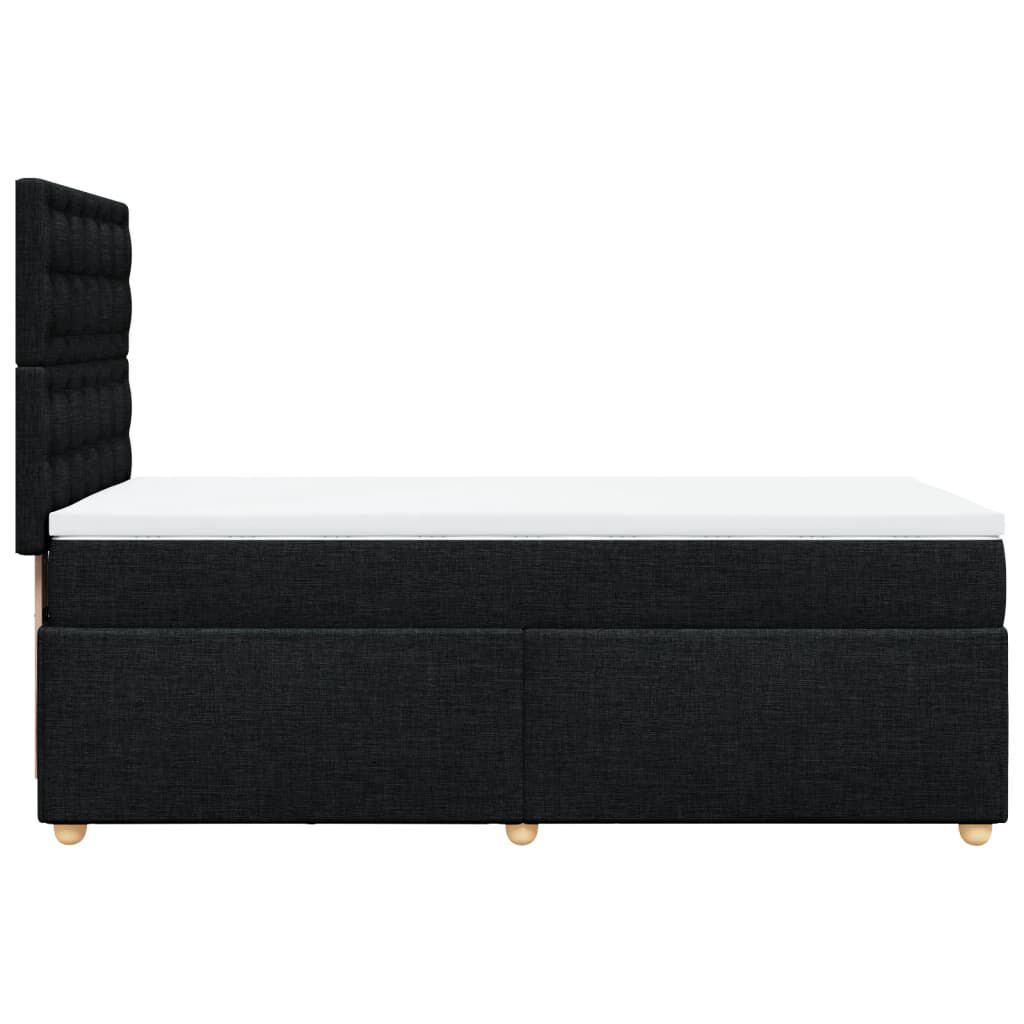 vidaXL Κρεβάτι Boxspring με Στρώμα Μαύρο 80 x 200 εκ. Υφασμάτινο
