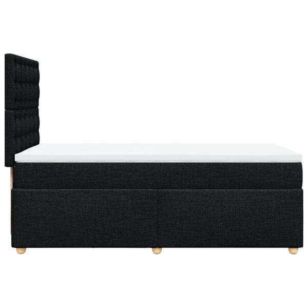 vidaXL Κρεβάτι Boxspring με Στρώμα Μαύρο 80 x 200 εκ. Υφασμάτινο