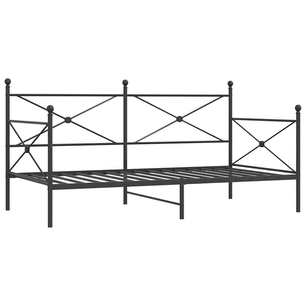 vidaXL Κρεβάτι ημέρας χωρίς στρώμα Μαύρο 107x203 cm Ατσάλι