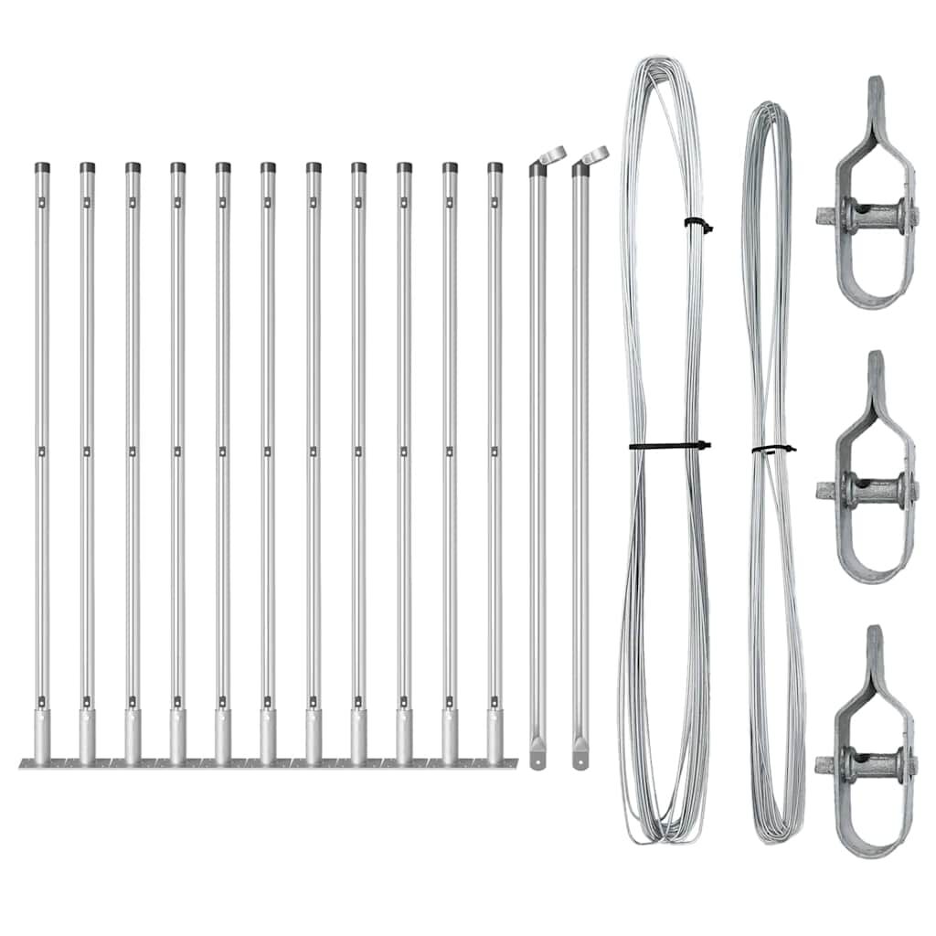 vidaXL Πό posts φράχτη 13 pcs Ασημί Ø32mm 110 εκ Γαλβανισμένος χάλυβας