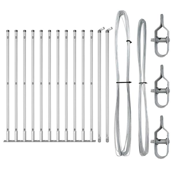 vidaXL Πό posts φράχτη 13 pcs Ασημί Ø32mm 110 εκ Γαλβανισμένος χάλυβας