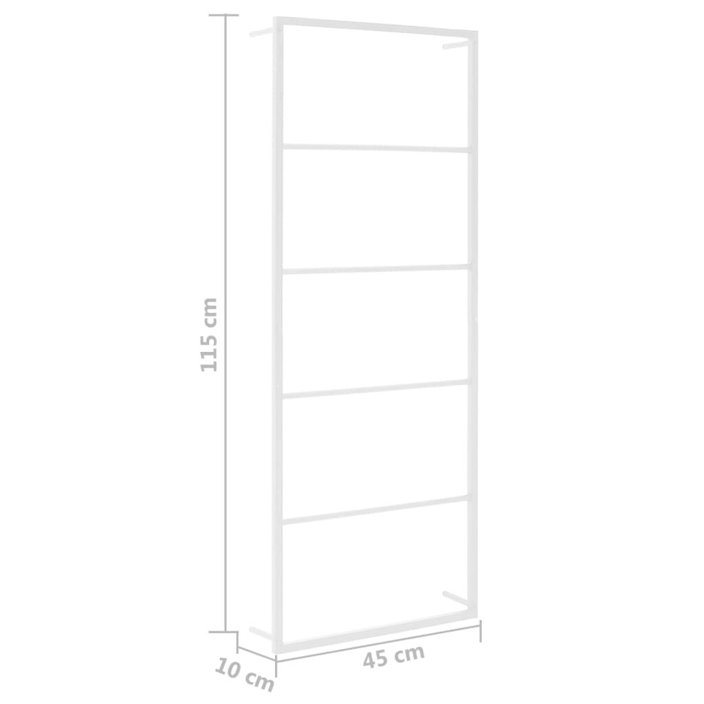 vidaXL Βάση για Πετσέτες Επιτοίχια Λευκό 45 x 10 x 115 εκ. Ατσάλινη