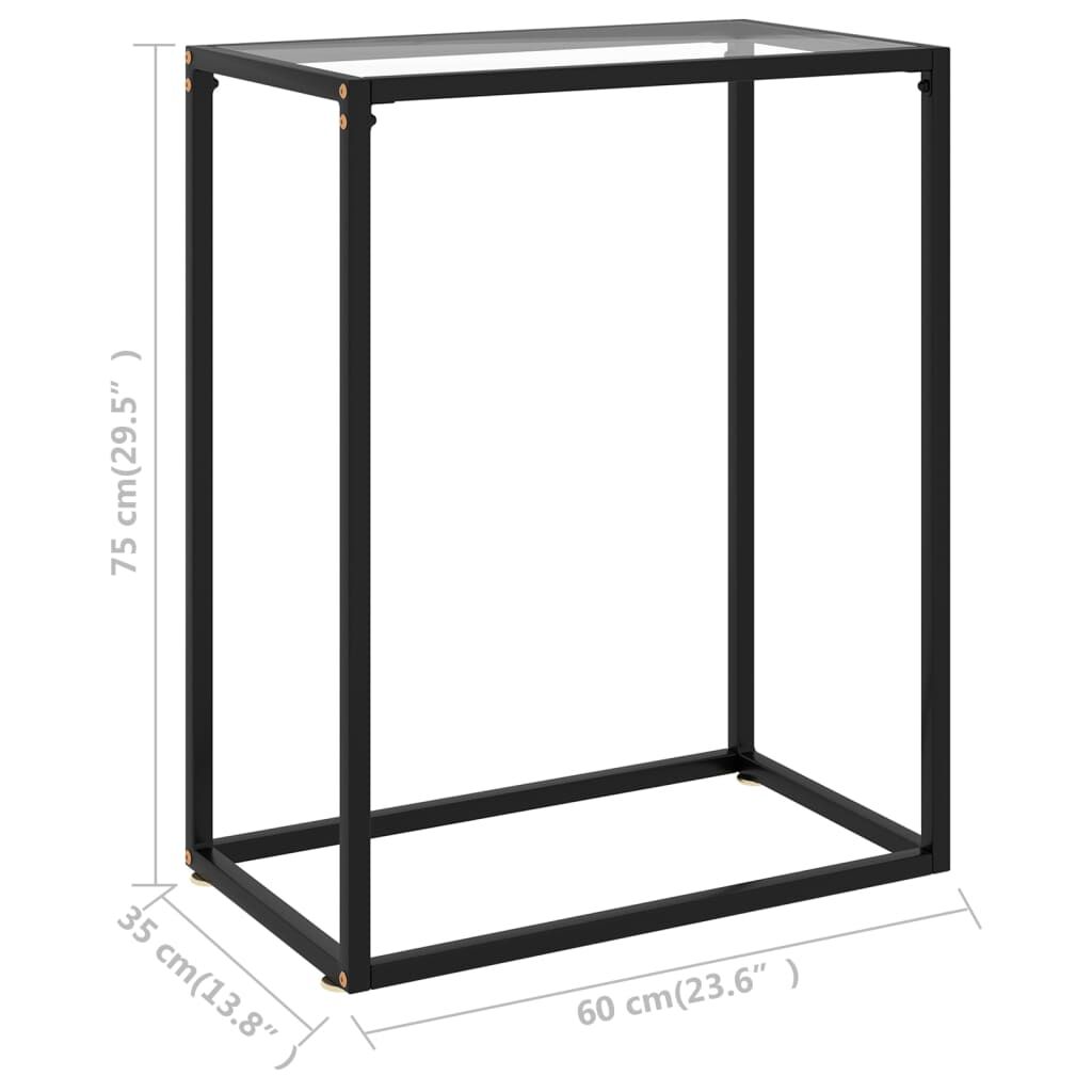vidaXL Τραπέζι Κονσόλα Διαφανές 60 x 35 x 75 εκ. από Ψημένο Γυαλί