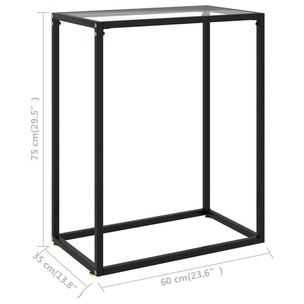 vidaXL Τραπέζι Κονσόλα Διαφανές 60 x 35 x 75 εκ. από Ψημένο Γυαλί