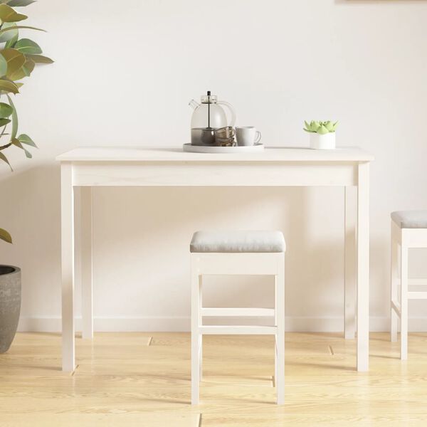 vidaXL Τραπεζαρία Λευκή 110 x 55 x 75 εκ. από Μασίφ Ξύλο Πεύκου