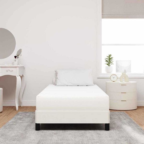 vidaXL Στρώμα Κρεβατιού με στρώμα Κρεμ 90 x 200 cm ύφασμα
