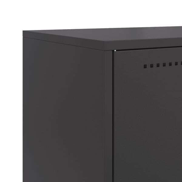 vidaXL Ψηλός Μπουφές Μαύρος 68,5 x 38,5 x 107 εκ. Ατσάλινος