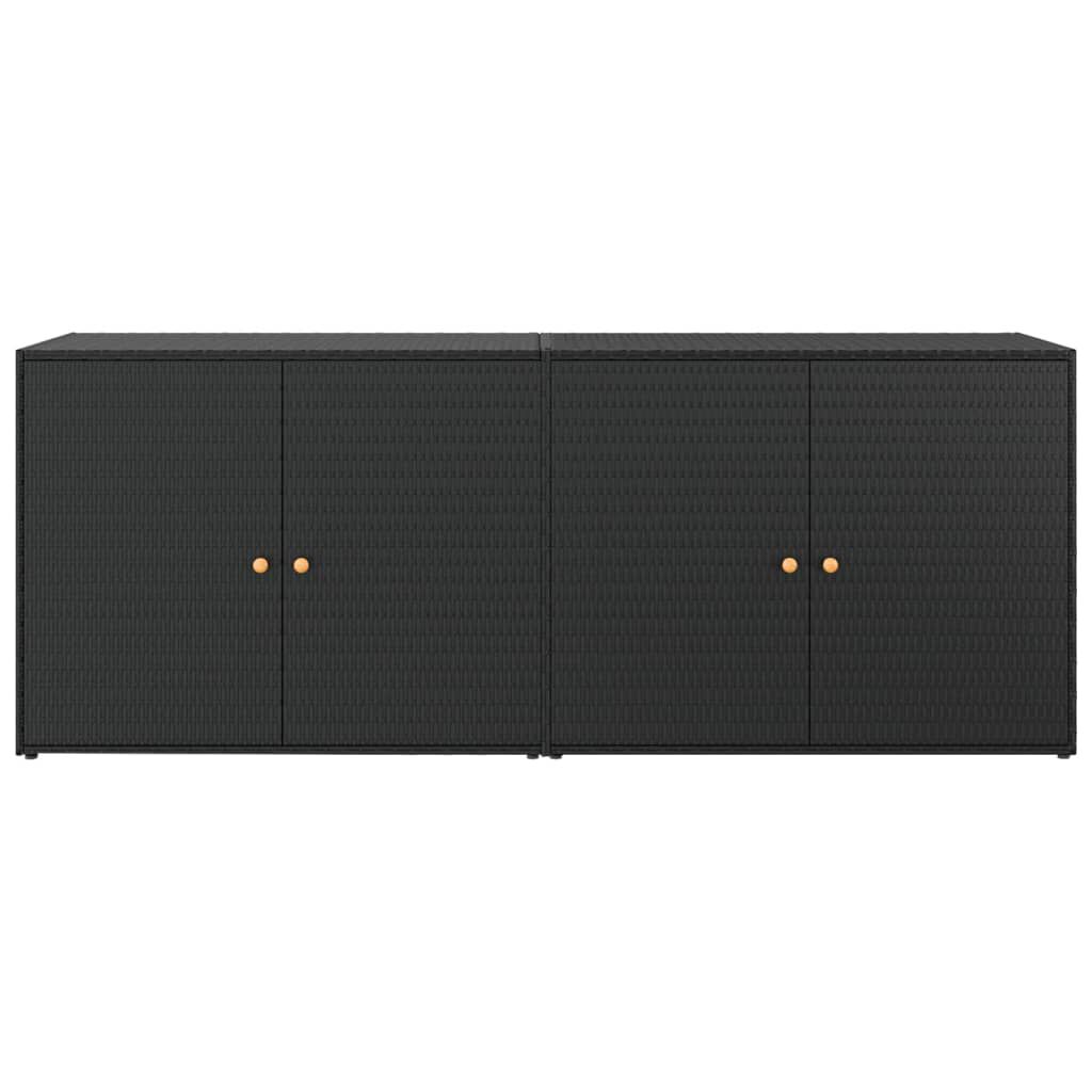 vidaXL Ντουλάπι Αποθήκευσης Κήπου Μαύρο 198x55,5x80 εκ Συνθετικό Ρατάν