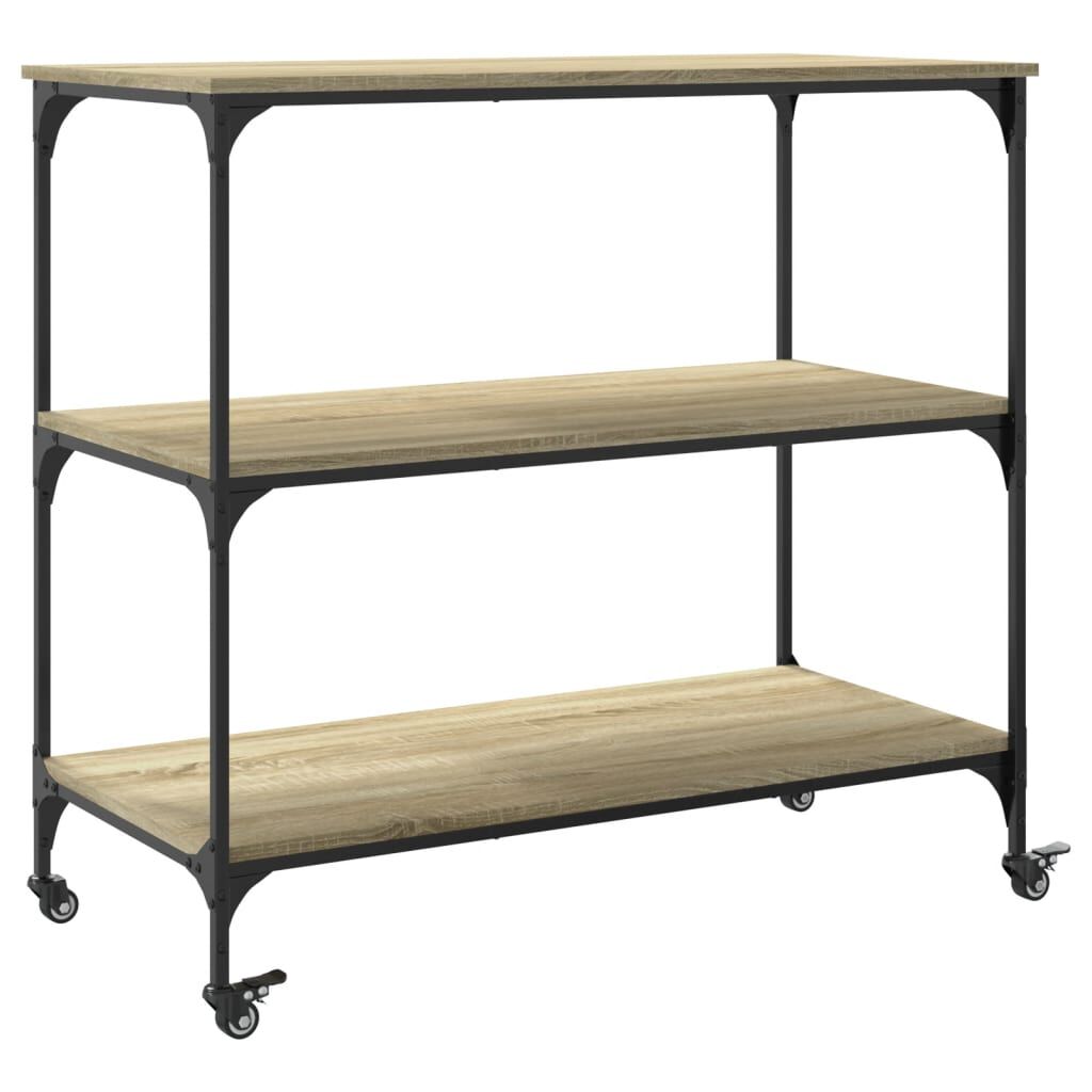 vidaXL Τρόλεϊ Κουζίνας Sonoma Δρυς 102x50x95 εκ. Επεξεργασμένο Ξύλο
