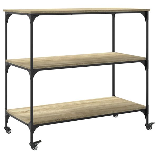 vidaXL Τρόλεϊ Κουζίνας Sonoma Δρυς 102x50x95 εκ. Επεξεργασμένο Ξύλο
