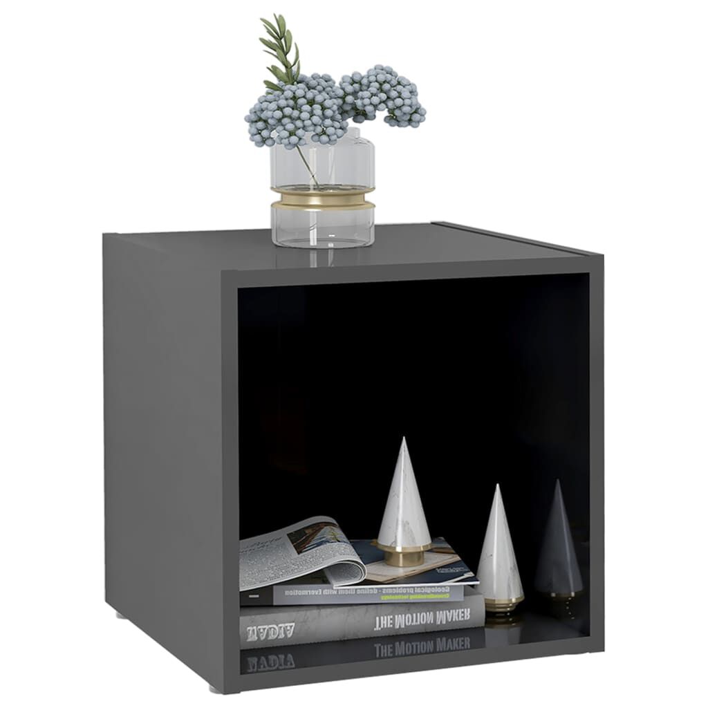 vidaXL Έπιπλα Τηλεόρασης 2 τεμ. Γυαλ. Γκρι 37 x 35 x 37εκ. Επεξ. Ξύλο