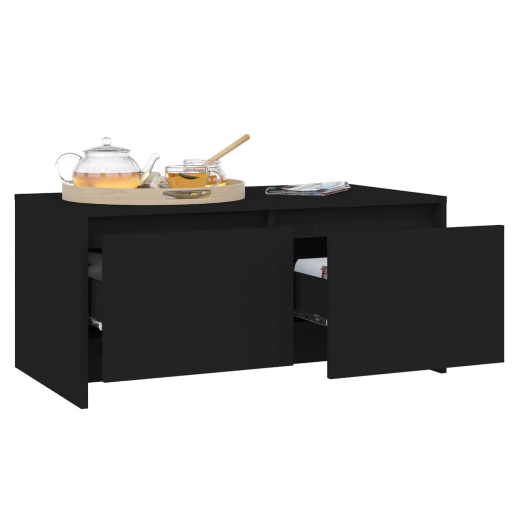 vidaXL Τραπεζάκι Σαλονιού Μαύρο 90x50x41,5 εκ. Επεξεργασμένο Ξύλο