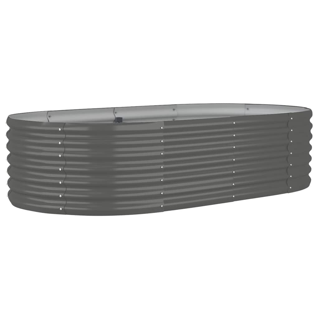 vidaXL Ζαρντινιέρα Γκρι 152x80x36 εκ. Ατσάλι με Ηλεκτρ. Βαφή Πούδρας