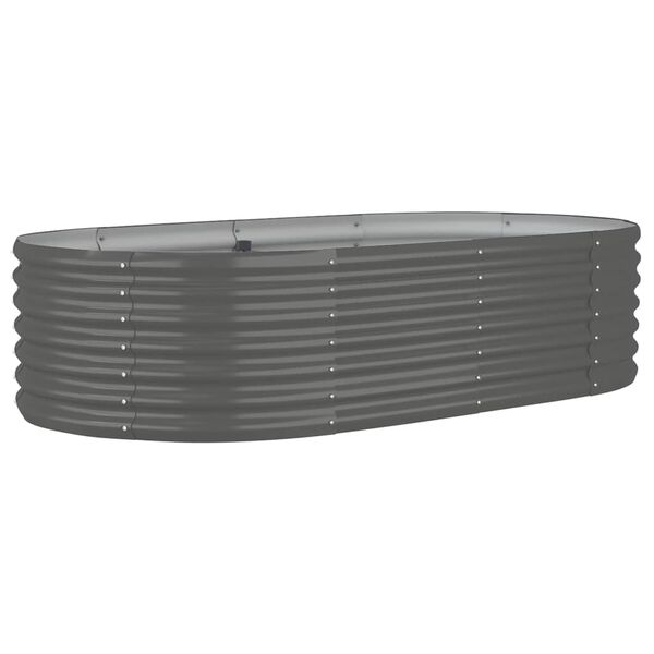vidaXL Ζαρντινιέρα Γκρι 152x80x36 εκ. Ατσάλι με Ηλεκτρ. Βαφή Πούδρας