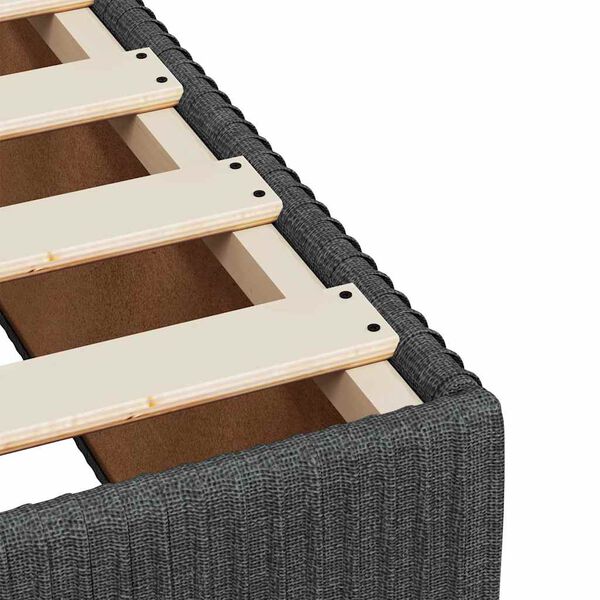 vidaXL Κρεβάτι Boxspring με Στρώμα Σκούρο Γκρι 180x200 εκ Υφασμάτιν