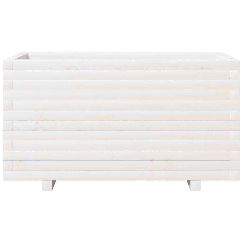 vidaXL Ζαρντινιέρα Κήπου Λευκή 90x40x49,5 εκ. από Μασίφ Ξύλο Πεύκου