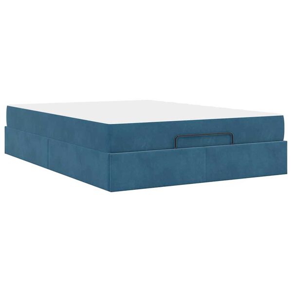 vidaXL Σκελετός Κρεβατιού Μπλε 140 x 200 cm Βελούδο