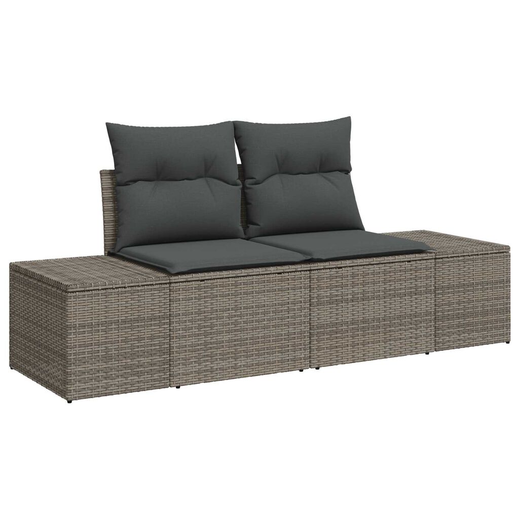 vidaXL Σετ Καναπέ Κήπου 8 pcs Γκρι 55 x 55 x 37 εκ Ρατάν, Πολυεστέρας