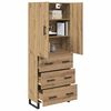 vidaXL Highboard με συρτάρι 2 pcs Artisan Oak Σύνθετο Ξύλο και Γυαλί