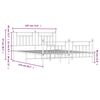 vidaXL Πλαίσιο Κρεβατιού με Κεφαλάρι&Ποδαρικό Μαύρο 183x213εκ. Μέταλλο