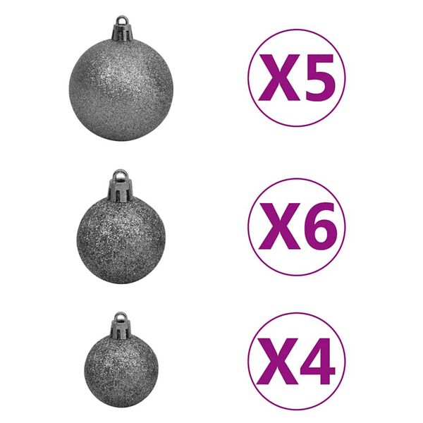 vidaXL Χριστουγεν. Δέντρο Τεχνητό με 150 LED/Χιόνι/ Μπάλες 120 εκ.