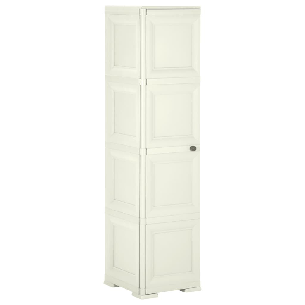 vidaXL Πλαστικό Ντουλάπι Κρεμ Ανοιχτό 79 x 43 x 164εκ. με Σχέδιο Ξύλου