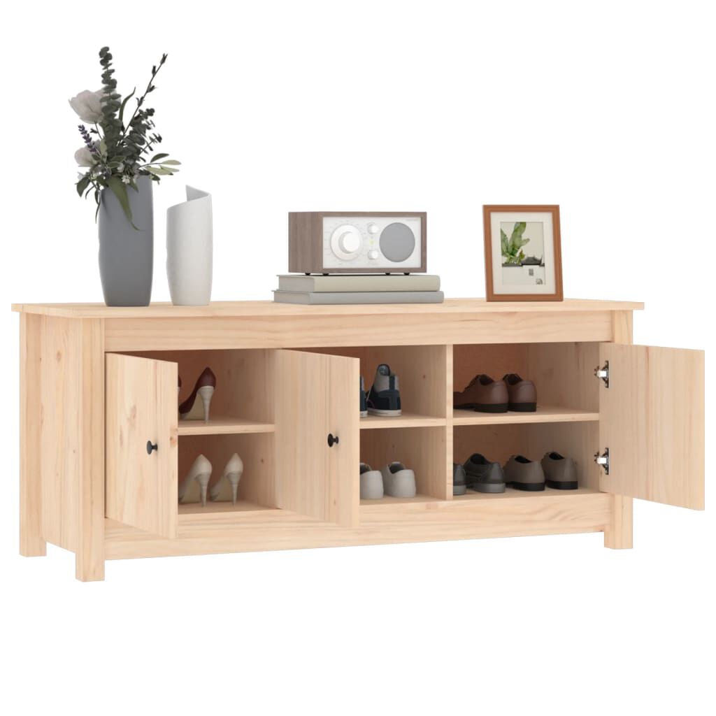 vidaXL Παπουτσοθήκη 110 x 38 x 45,5 εκ. από Μασίφ Ξύλο Πεύκου