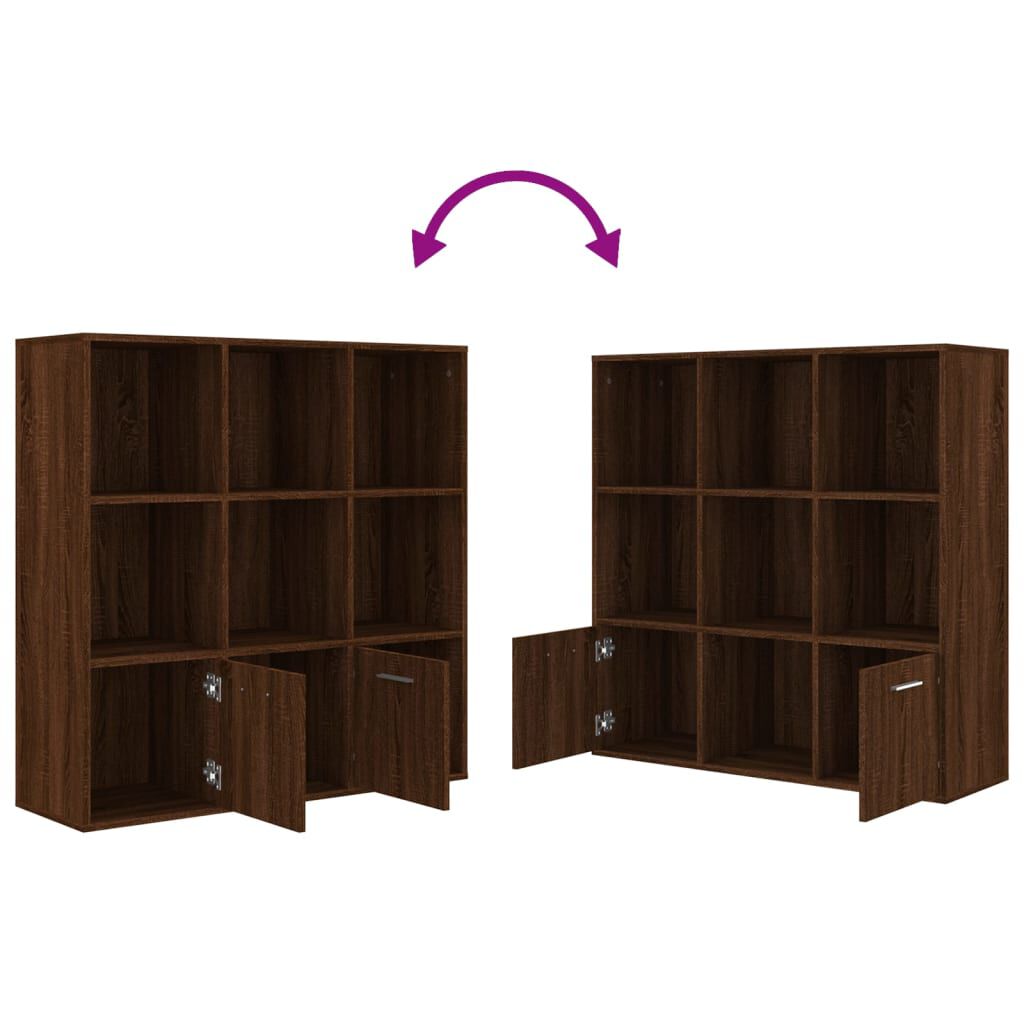 vidaXL Βιβλιοθήκη Καφέ Δρυς 98 x 30 x 98 εκ.