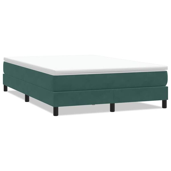 vidaXL Box Spring Κρεβάτι χωρίς στρώμα Σκούρο πράσινο 140x220cm