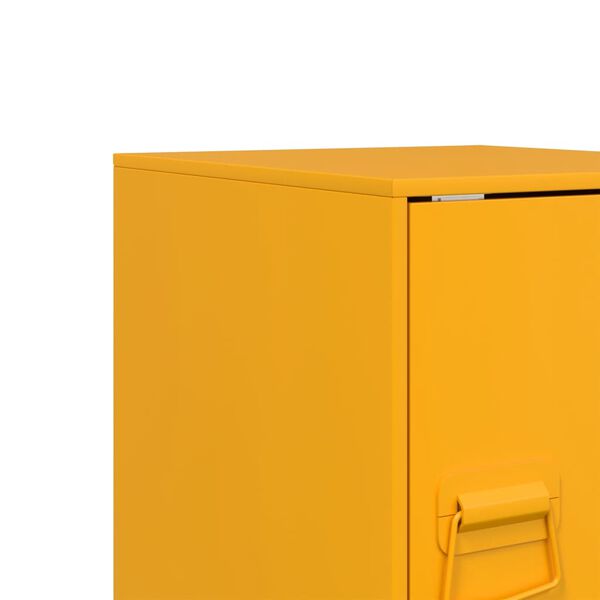 vidaXL Κομοδίνο Μουσταρδί 34,5 x 39 x 44 εκ. από Χάλυβα