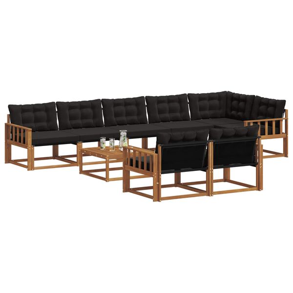 vidaXL &Sigma;&epsilon;&iota;&rho;ά &Kappa;&alpha;&nu;&alpha;&pi;έ &Epsilon;&xi;&omega;&tau;&epsilon;&rho;&iota;&kappa;&omicron;ύ &mu;&epsilon; &mu;&alpha;&xi;&iota;&lambda;ά&rho;&iota; 9 pcs &Phi;&upsilon;&sigma;&iota;&kappa;ό &kappa;&alpha;&iota; &Mu;&alpha;ύ&rho;&omicron;