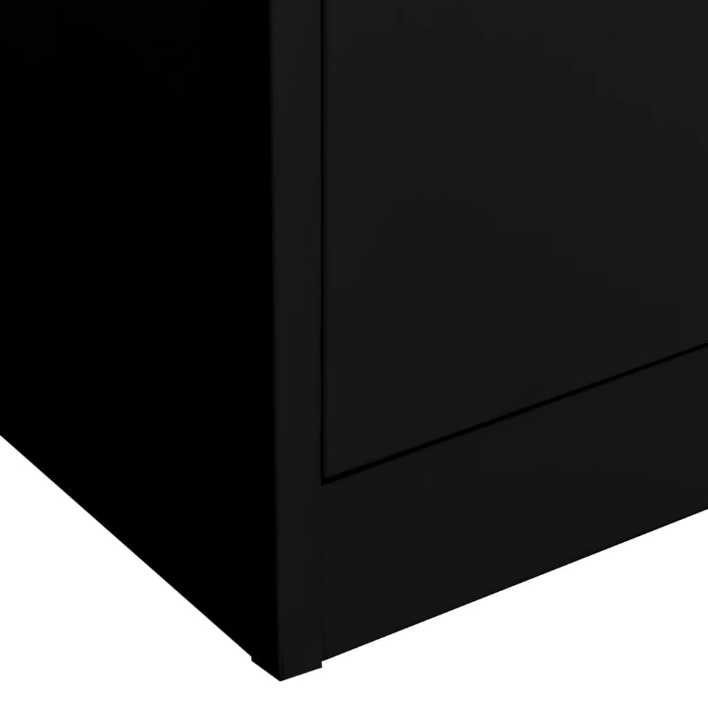 vidaXL Ντουλάπα Γραφείου Μαύρη 90 x 40 x 180 εκ. Ατσάλινη