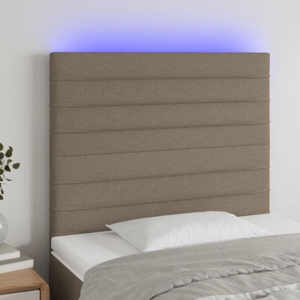vidaXL &Kappa;&epsilon;&phi;&alpha;&lambda;ά&rho;&iota; &Kappa;&rho;&epsilon;&beta;&alpha;&tau;&iota;&omicron;ύ LED Taupe 90x5x118/128 &epsilon;&kappa;. &Upsilon;&phi;&alpha;&sigma;&mu;ά&tau;&iota;&nu;&omicron;